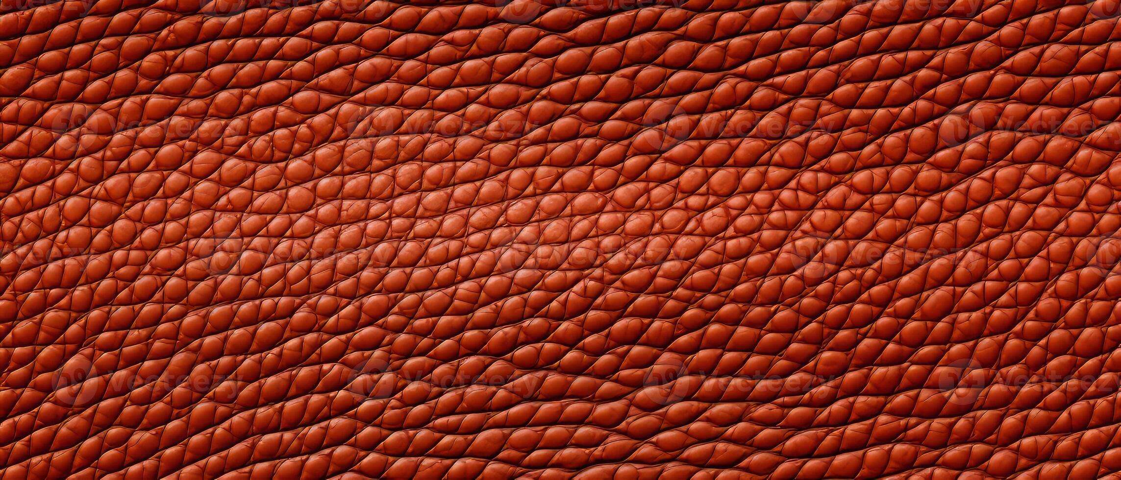 AI generated Textured Red Leather Close-Up Background. Close-up of red leather texture with a pattern of interwoven lines, suitable for backgrounds or detailing photo
