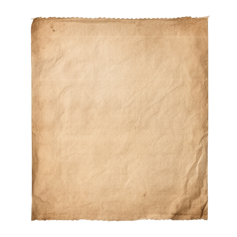 AI generated Old worn paper sheet clip art png