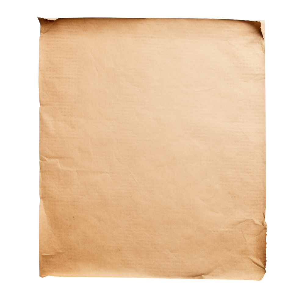 AI generated Old worn paper sheet clip art png