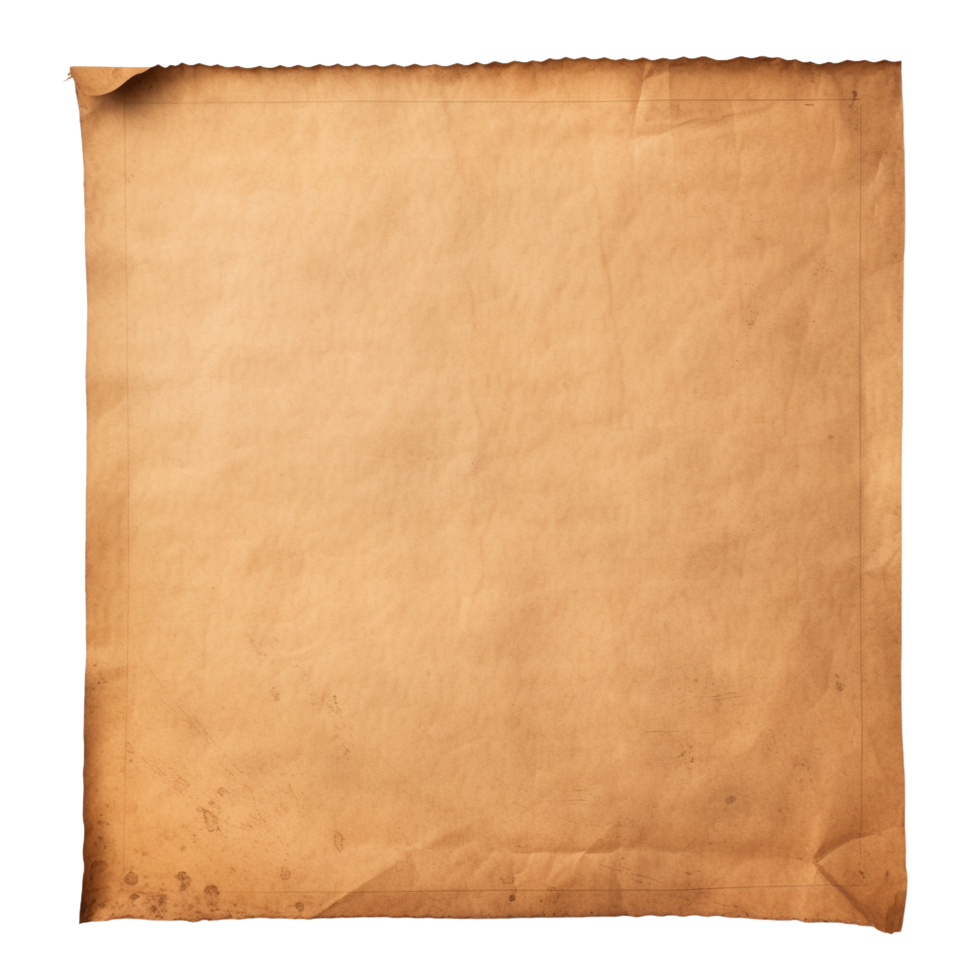 AI generated Old worn paper sheet clip art png