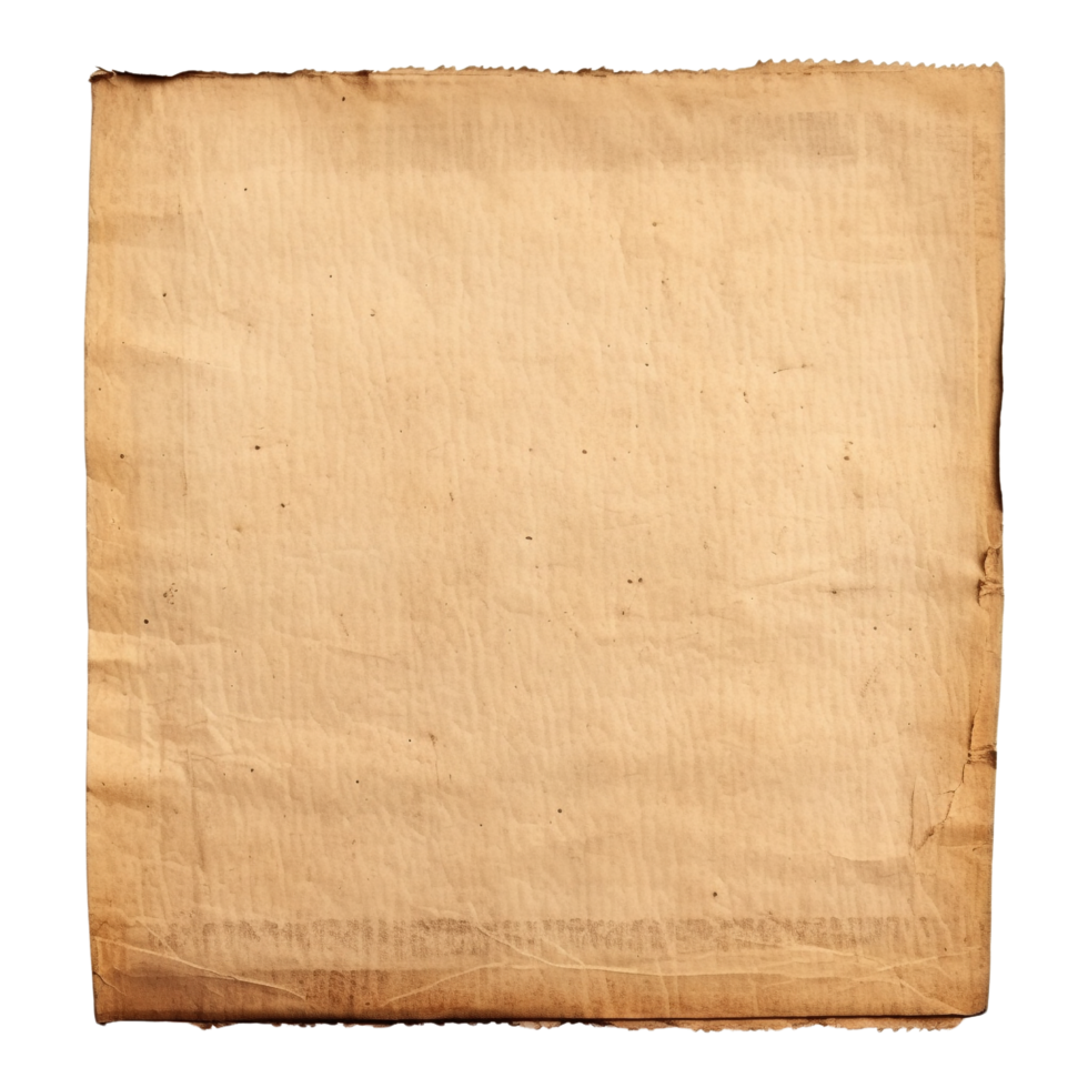 AI generated Old worn paper sheet clip art png