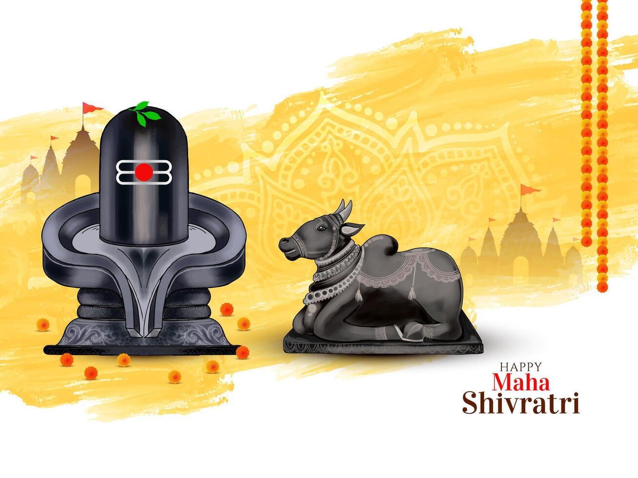 Happy Maha Shivratri Hindu Indian festival religious background vector