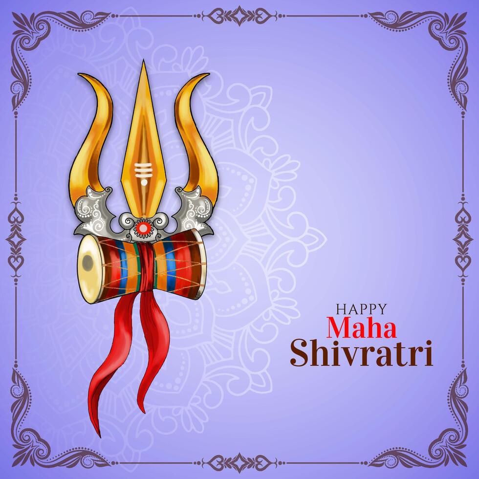 Happy Maha Shivratri Indian religious festival background vector