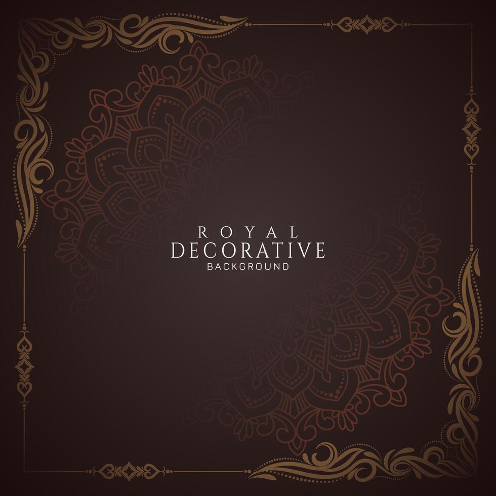 Stylish classic ethnic floral frame decorative background vector