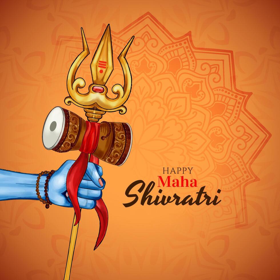 Happy Maha Shivratri Indian festival elegant greeting card background vector