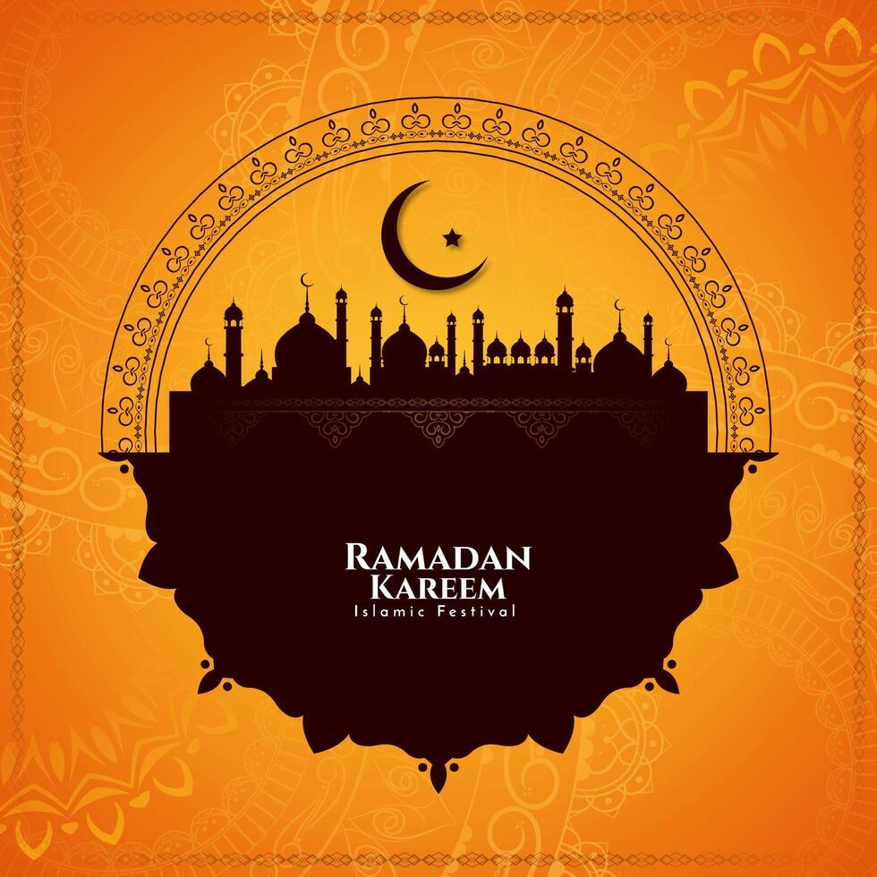 Ramadan Kareem beautiful Islamic festival cultural background design vector