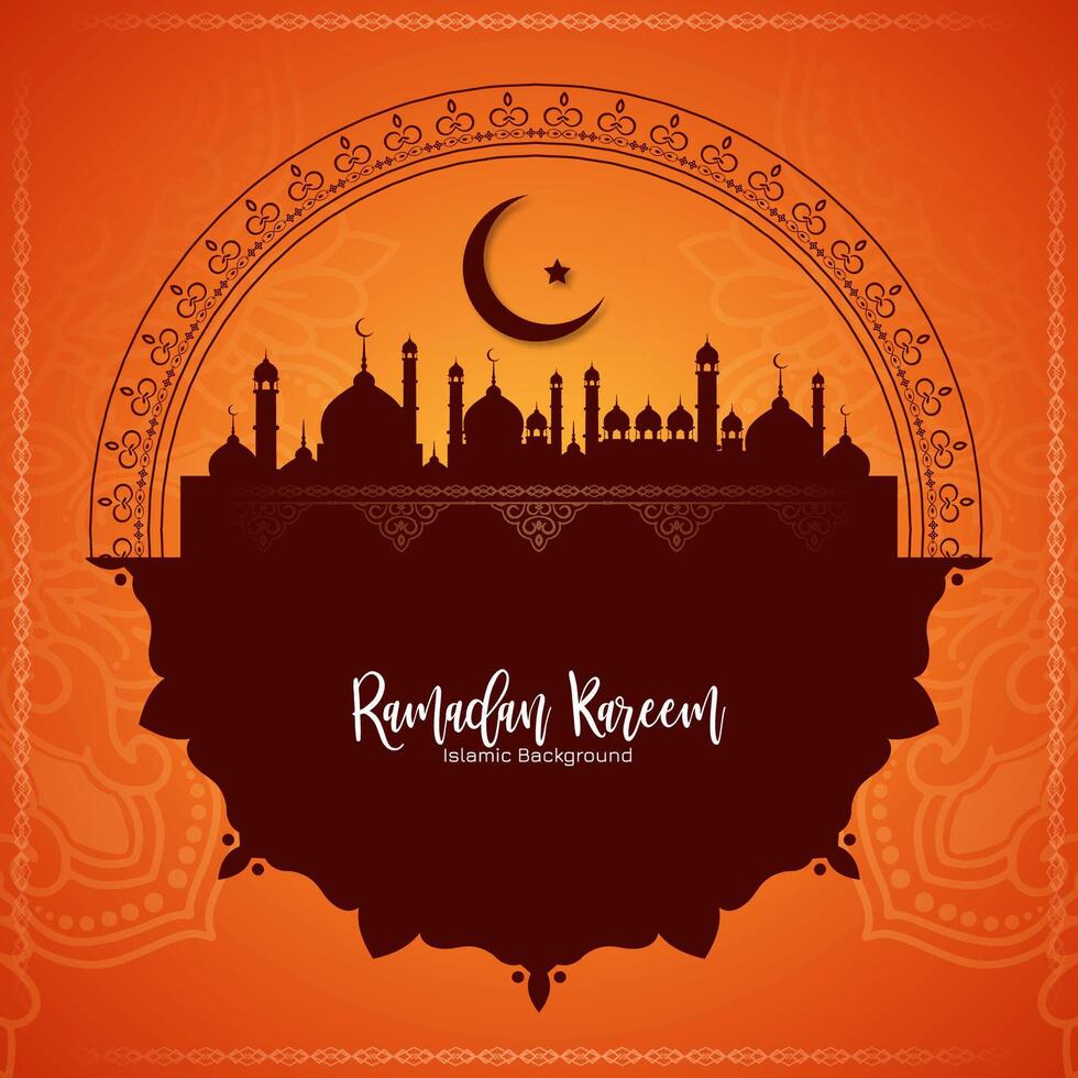 Religious Ramadan Kareem Islamic festival celebration card design vector