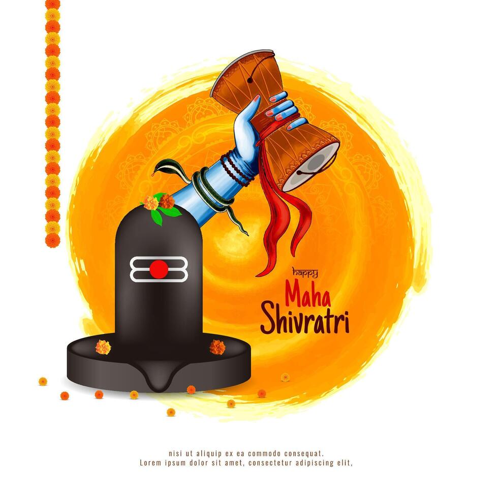 religioso contento maha shivratri indio festival celebracion tarjeta vector