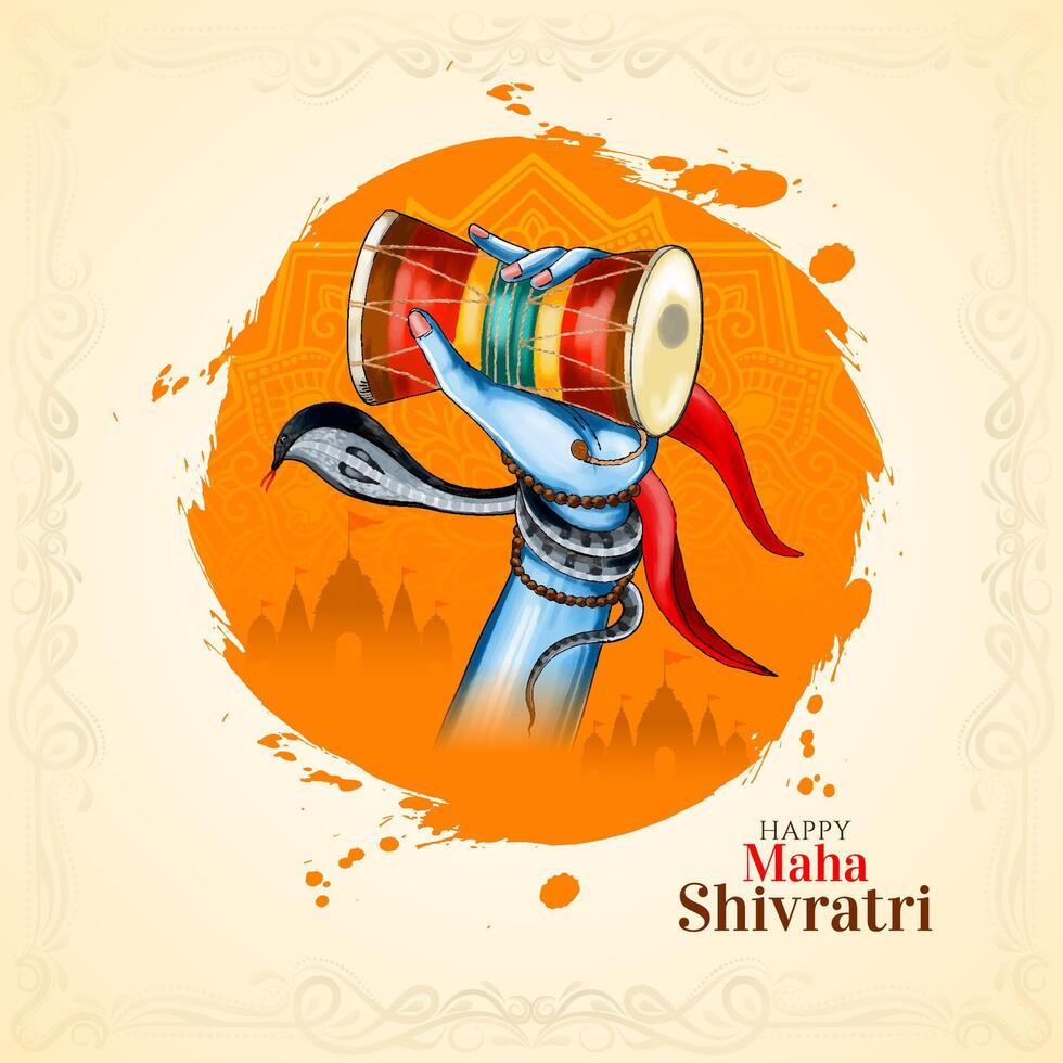 contento maha shivratri cultural indio festival saludo tarjeta vector