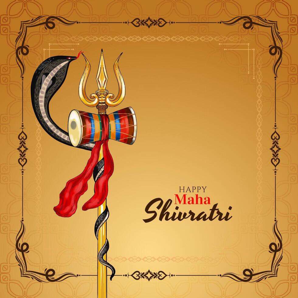 hermosa contento maha shivratri señor shiva hindú festival antecedentes vector