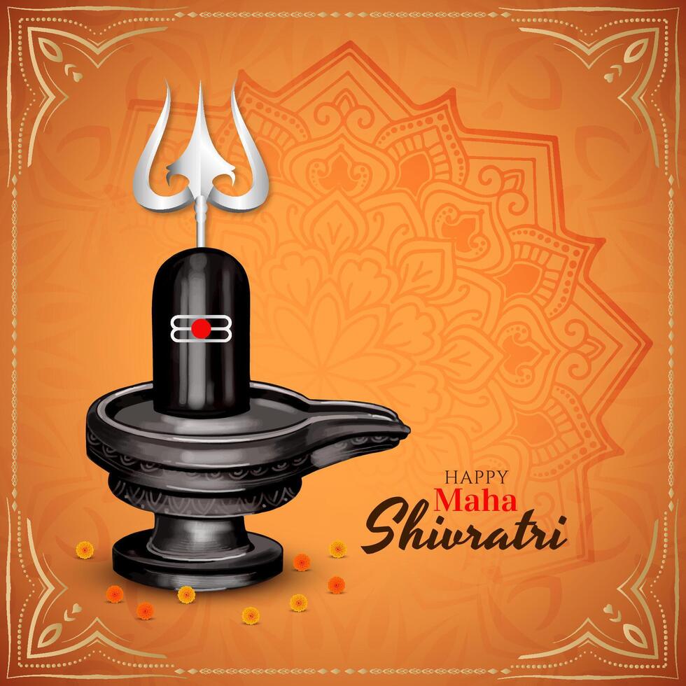 Beautiful Happy Maha Shivratri Indian festival celebration background vector
