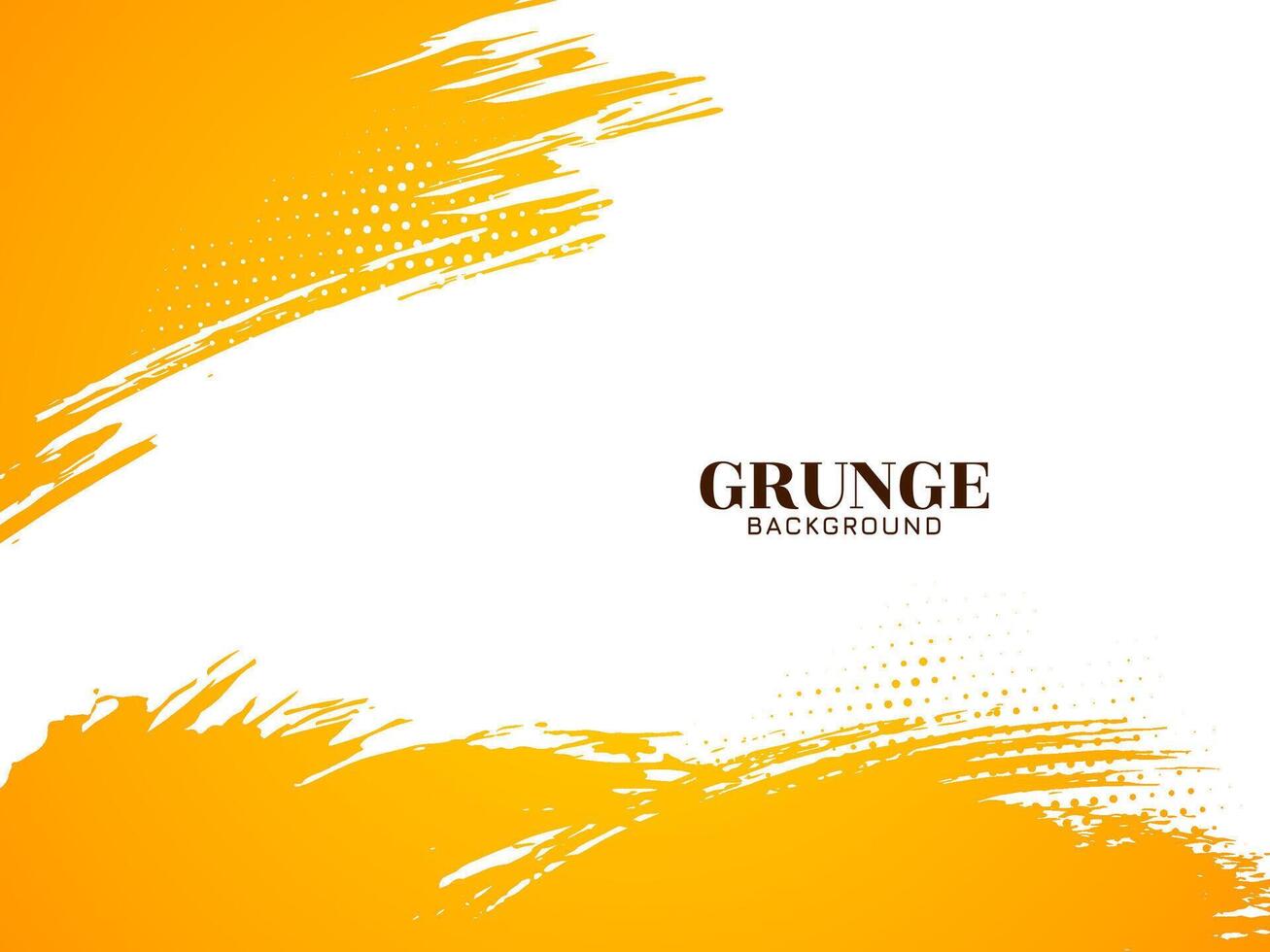 Abstract yellow brush stroke grunge texture rough background vector