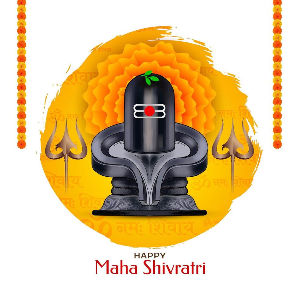 contento maha shivratri señor shiva Adoración religioso indio festival tarjeta vector