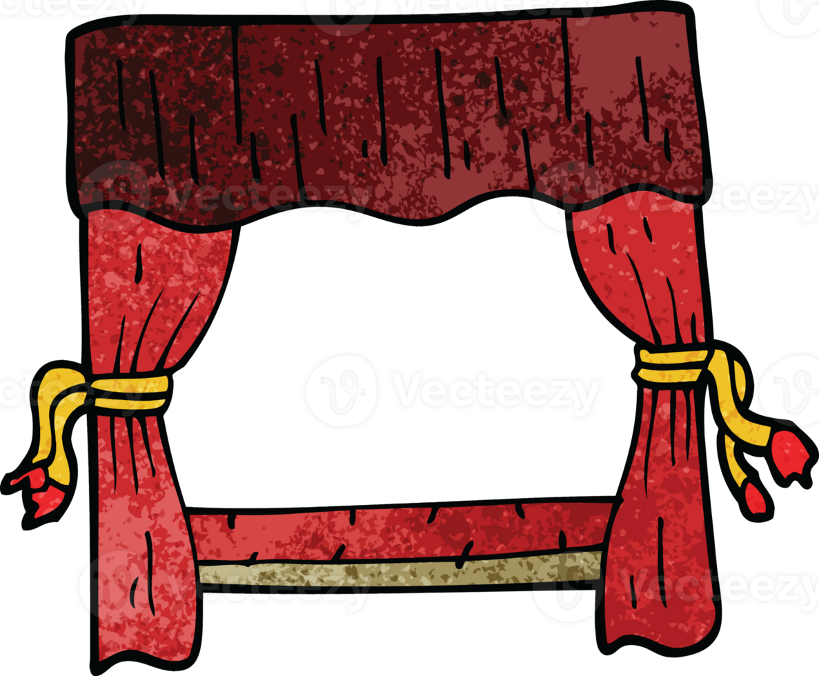 cartoon doodle stage curtains png