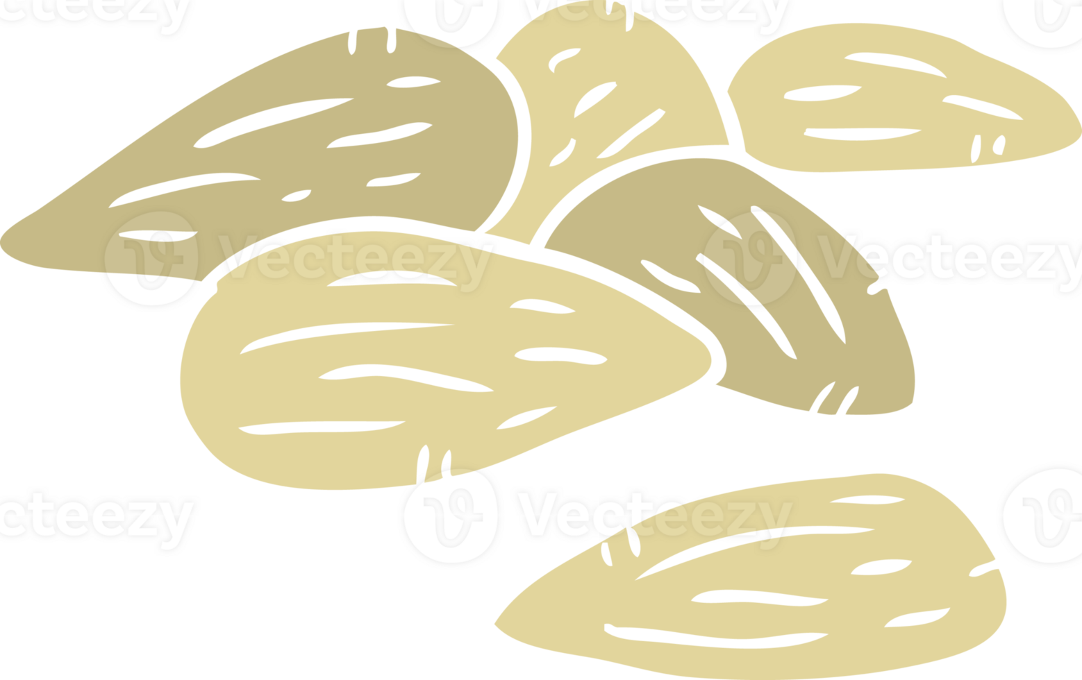 flat color style cartoon almonds png