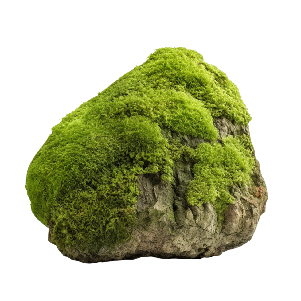 AI generated Mossy rock clip art png