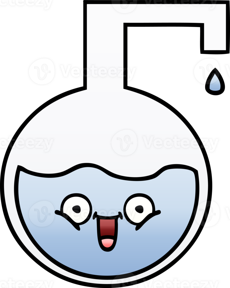 gradient shaded cartoon of a science bottle png