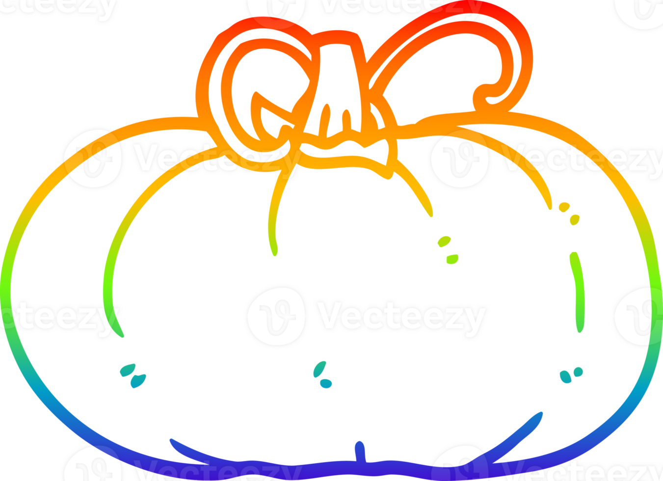 rainbow gradient line drawing of a cartoon winter squash png