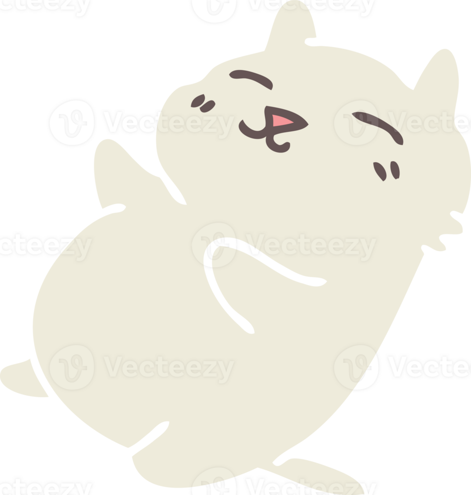 hand drawn quirky cartoon cat png