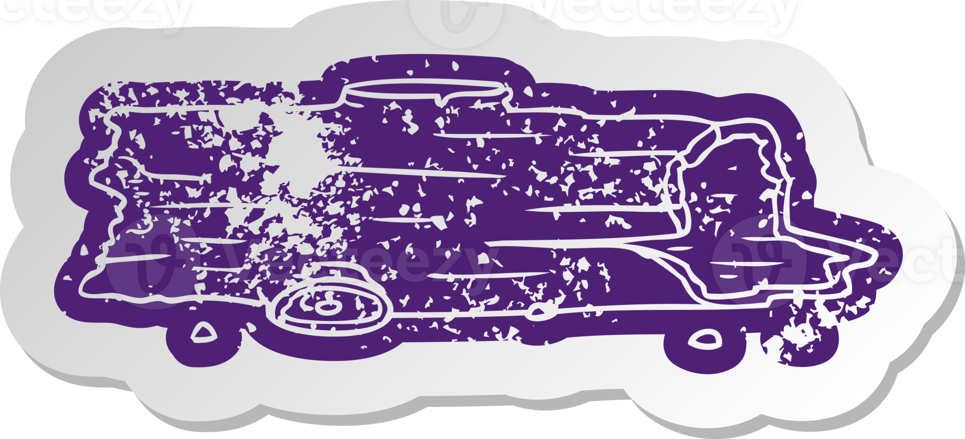 distressed old cartoon sticker of a tree log png