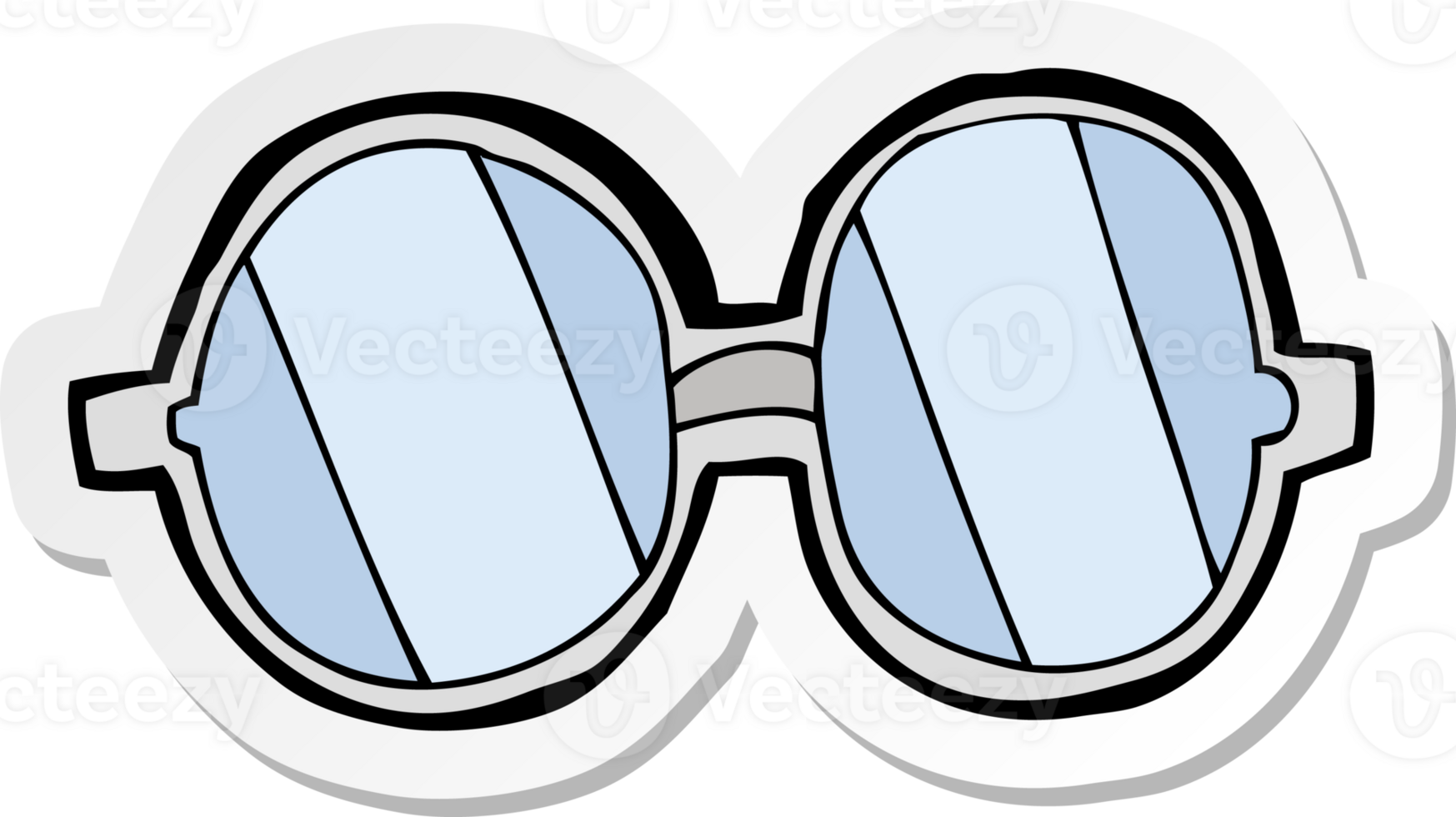 sticker of a cartoon glasses png