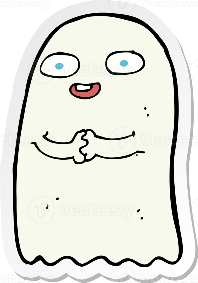 sticker of a funny cartoon ghost png