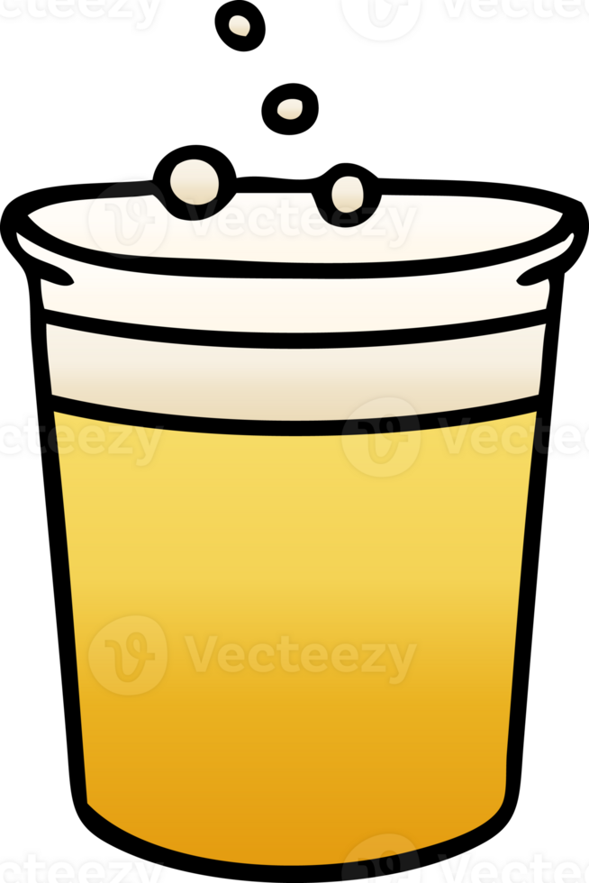 gradient shaded quirky cartoon glass of beer png