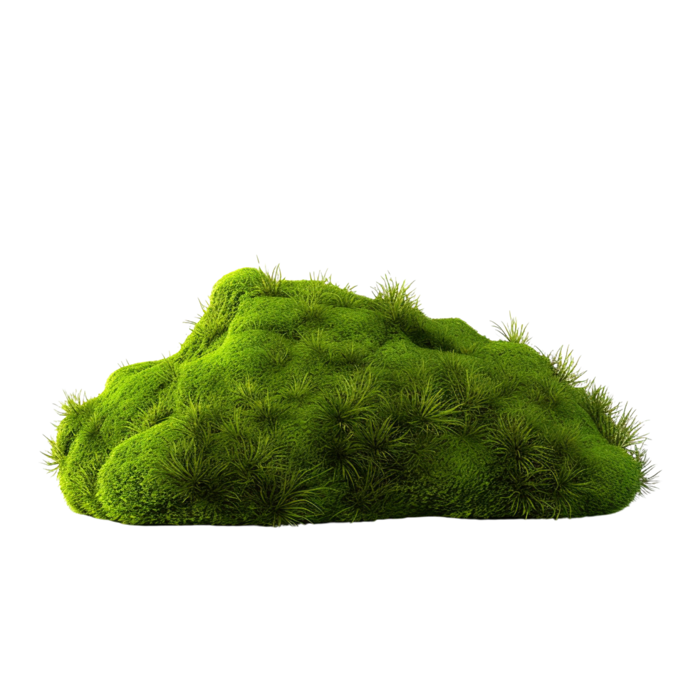 AI generated Green moss with grass clip art png