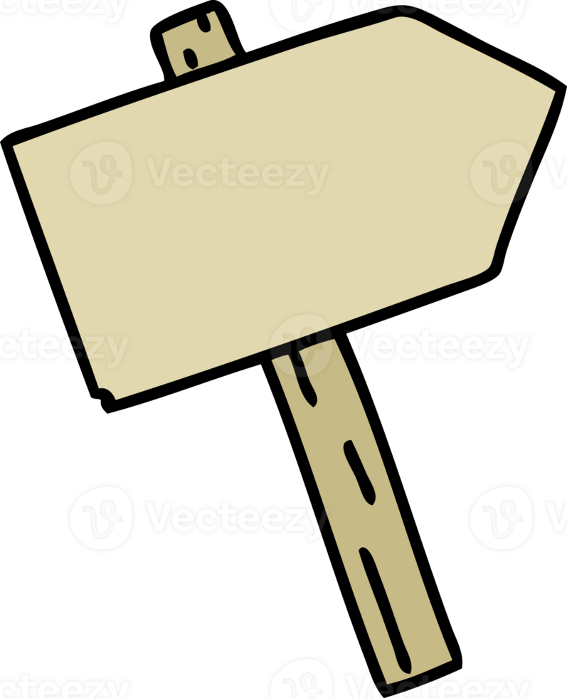 cartoon of a blank signpost png