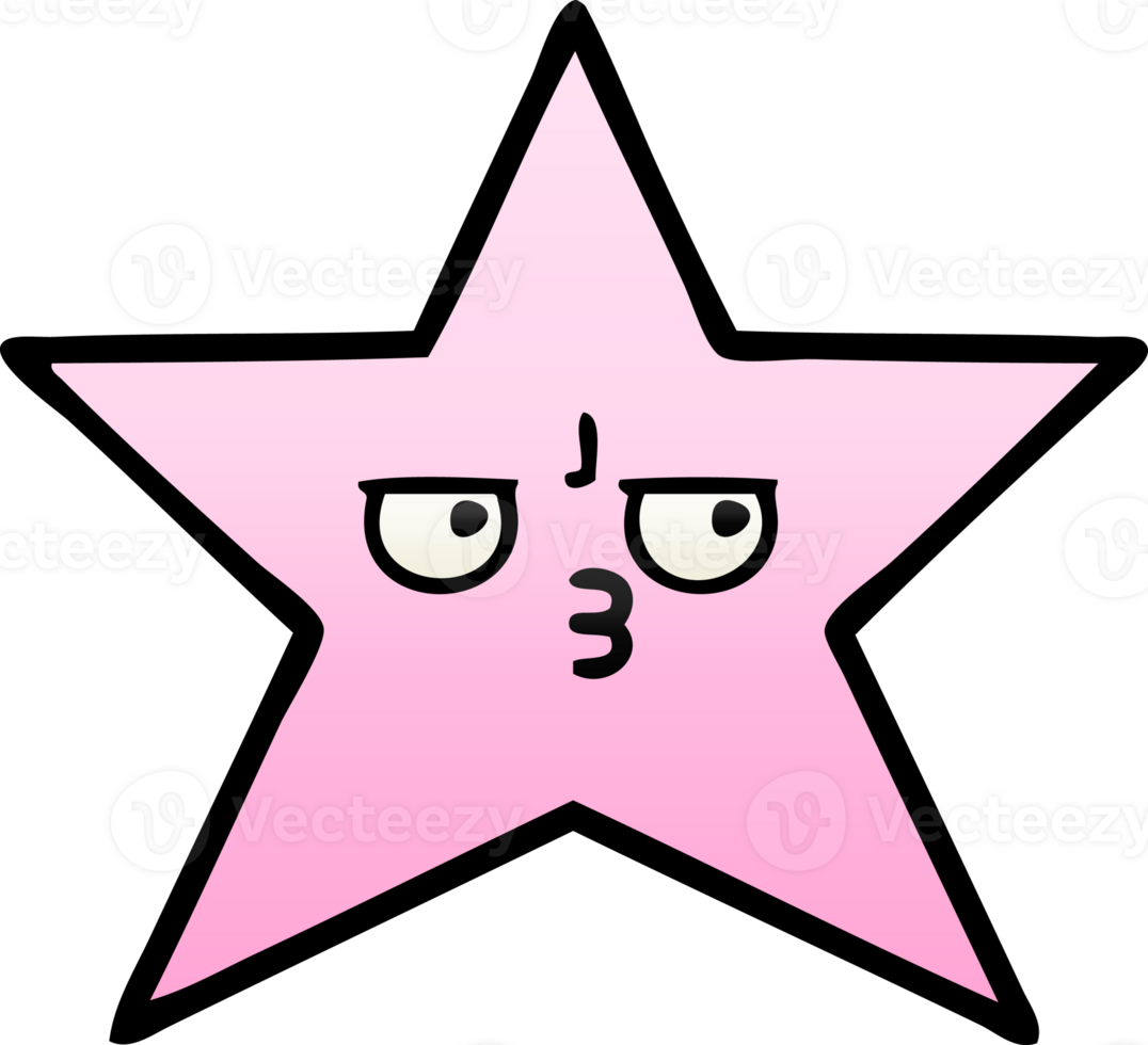 gradient shaded cartoon of a star fish png