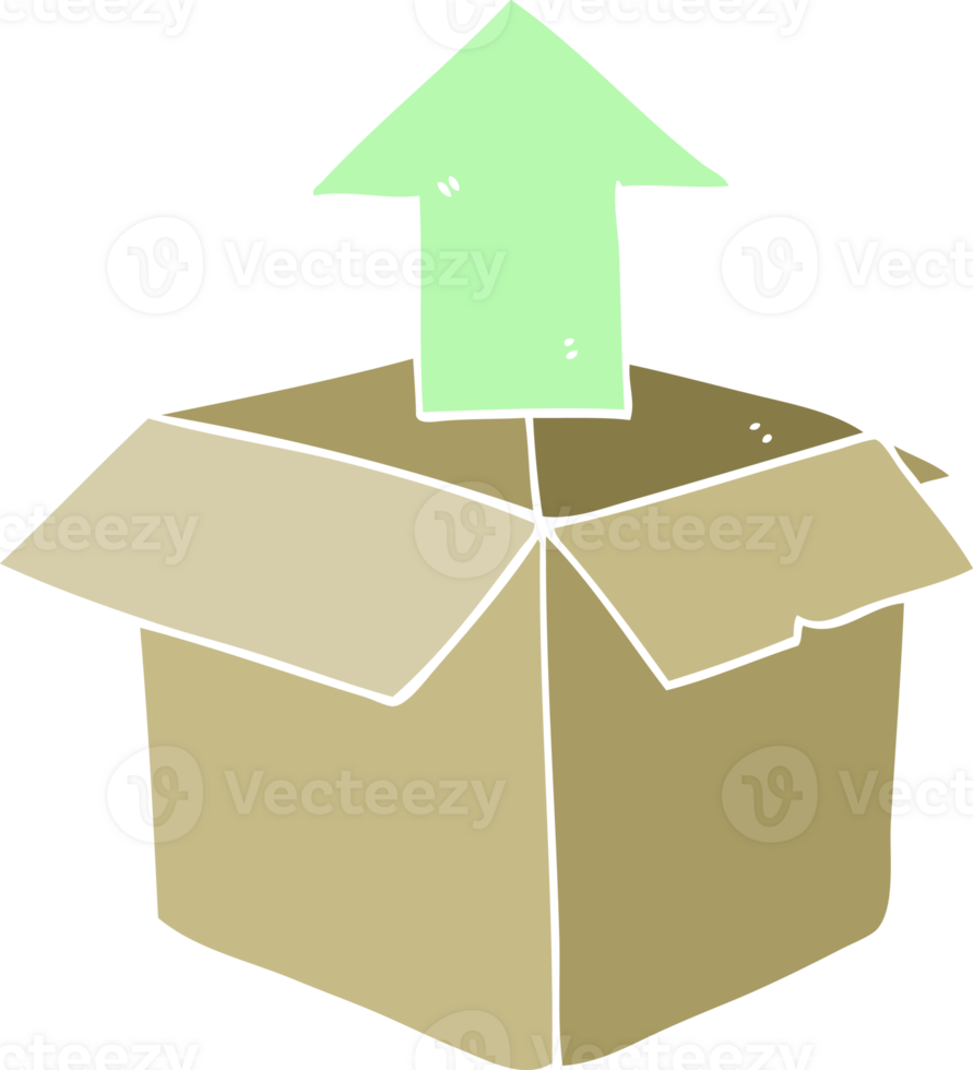 flat color illustration of unpacking a box png