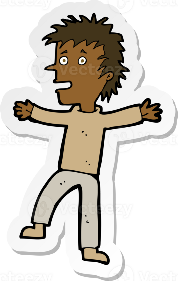 sticker of a cartoon happy man png