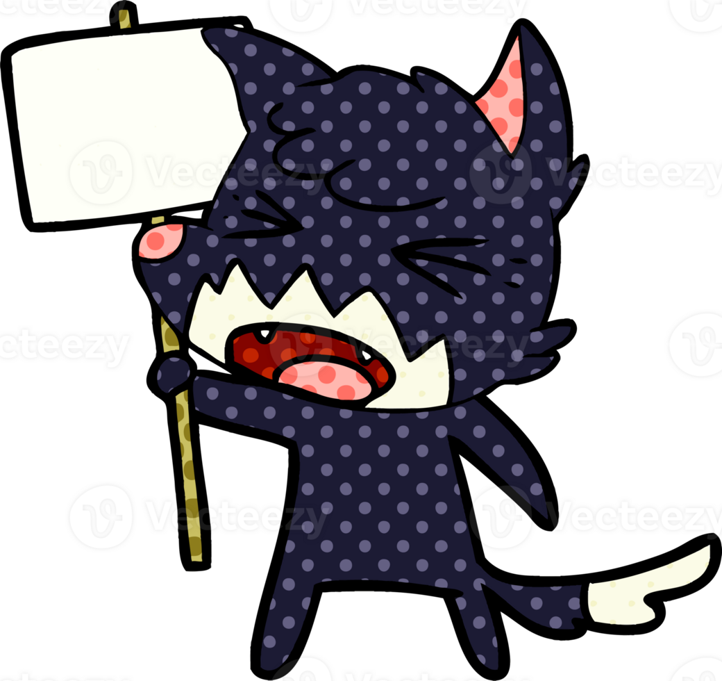 angry cartoon fox with sign png