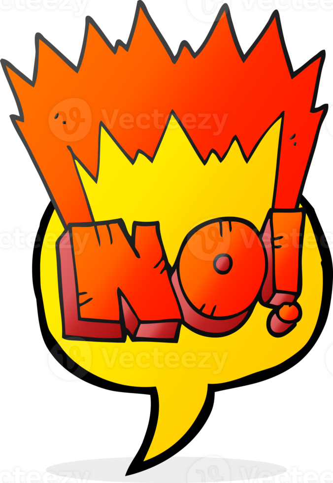 hand drawn speech bubble cartoon NO shout png