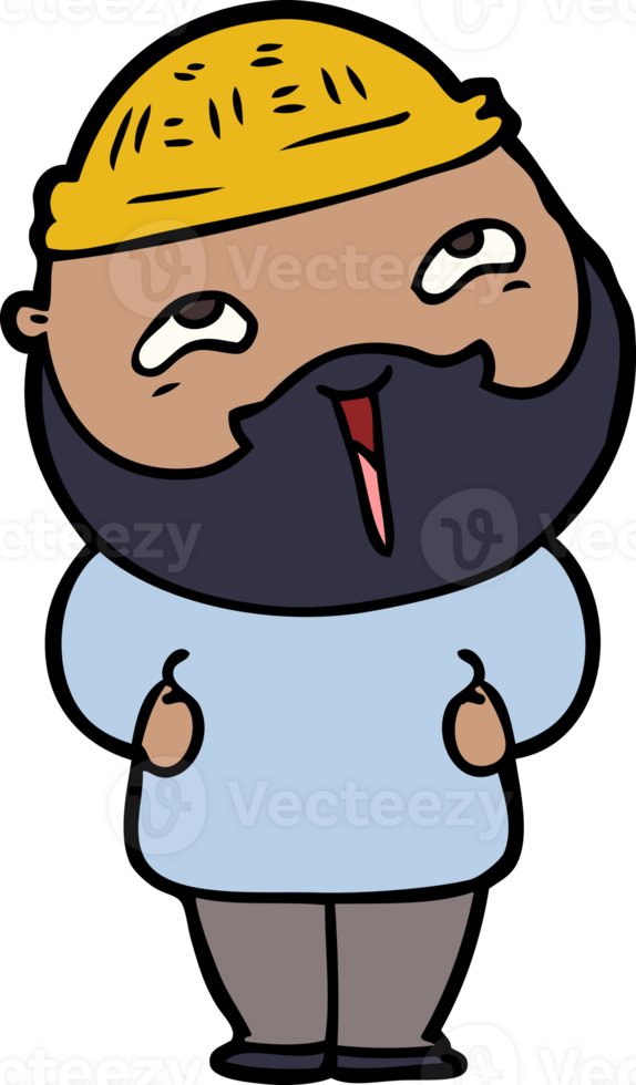 cartoon happy bearded man png
