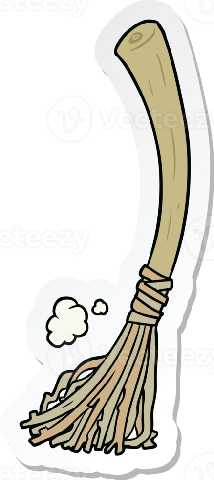 sticker of a cartoon magic broom png