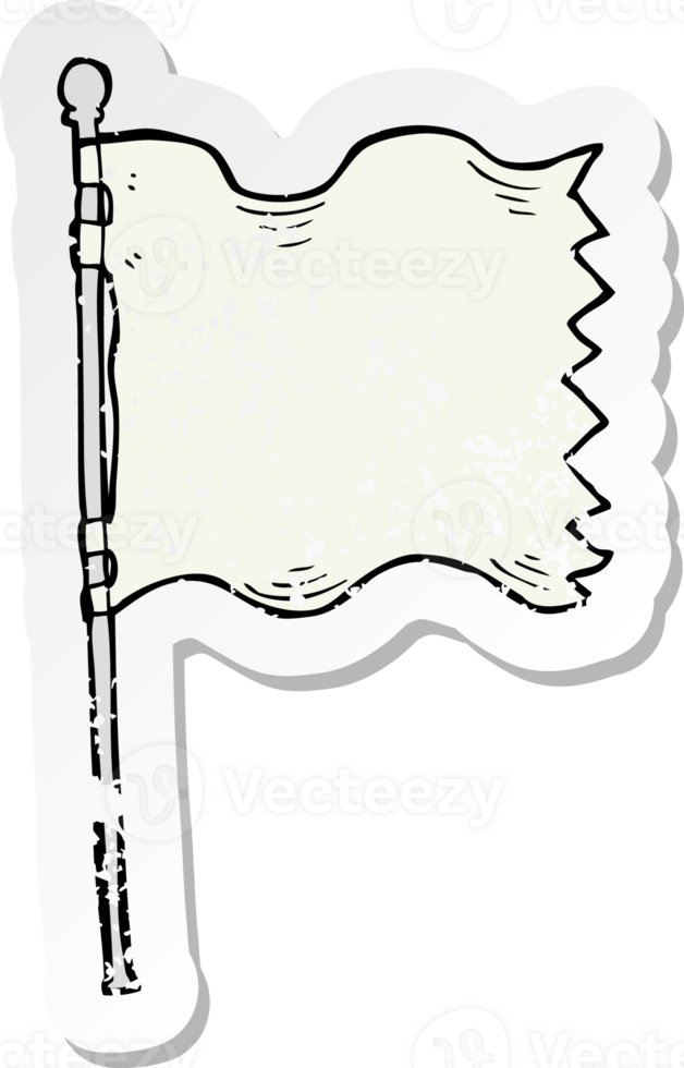 retro distressed sticker of a cartoon flag png