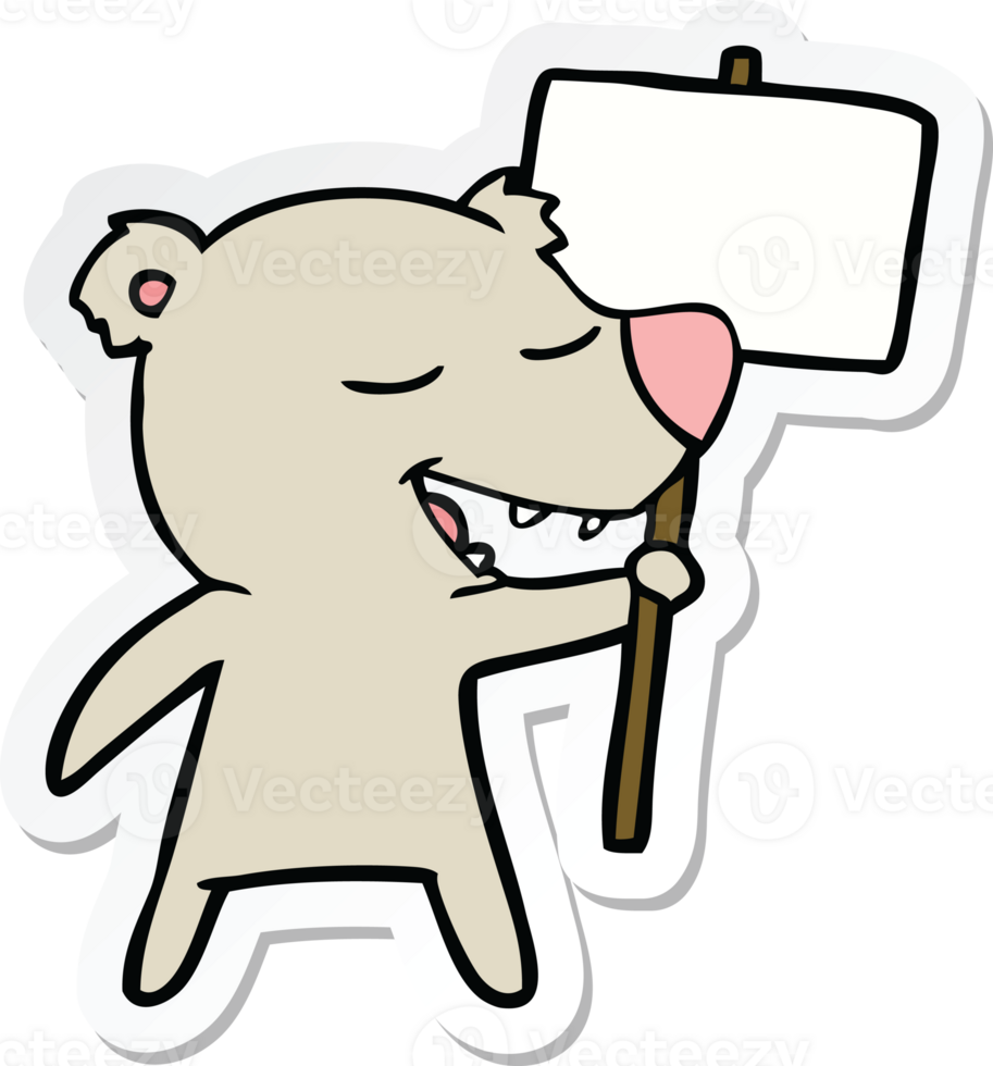 sticker of a cartoon bear png