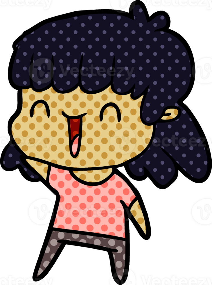cartoon happy girl png