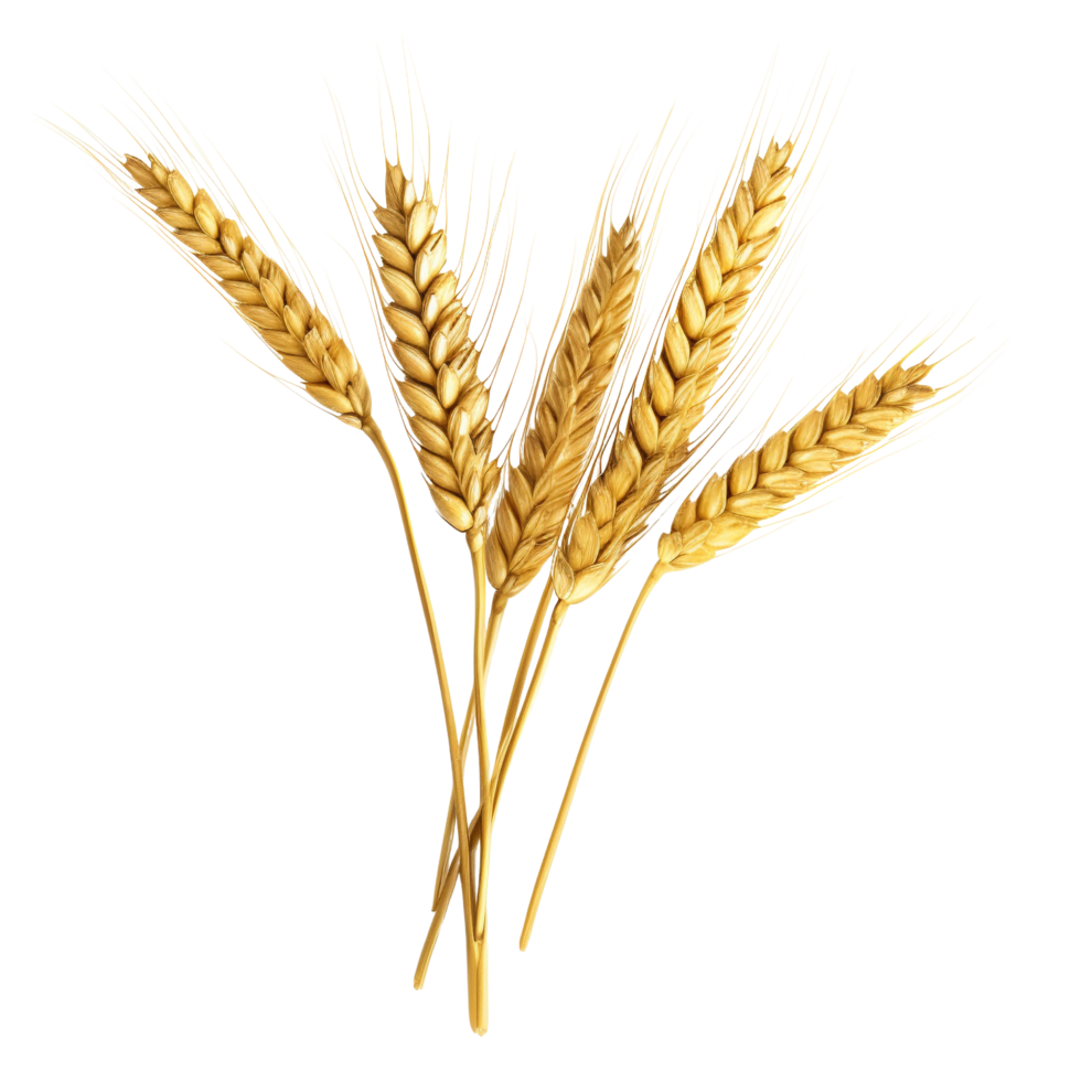 AI generated Golden wheat stalk clip art png