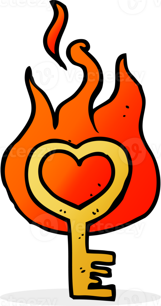 cartoon flaming key png