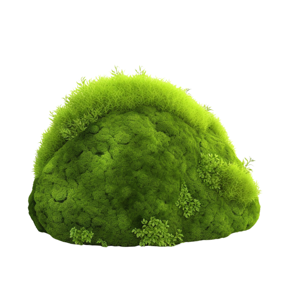 AI generated Green moss with grass clip art png