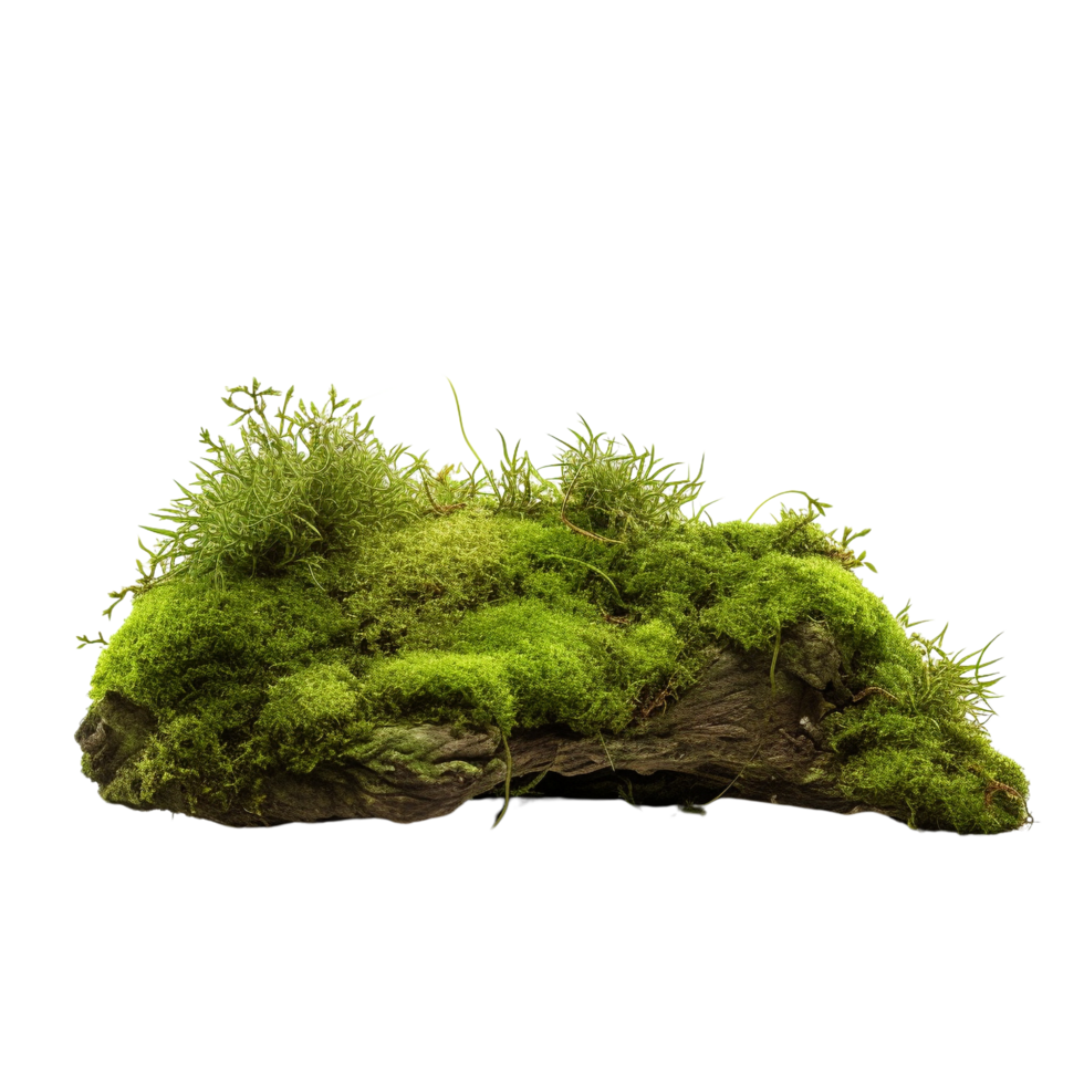 AI generated Green moss with grass clip art png