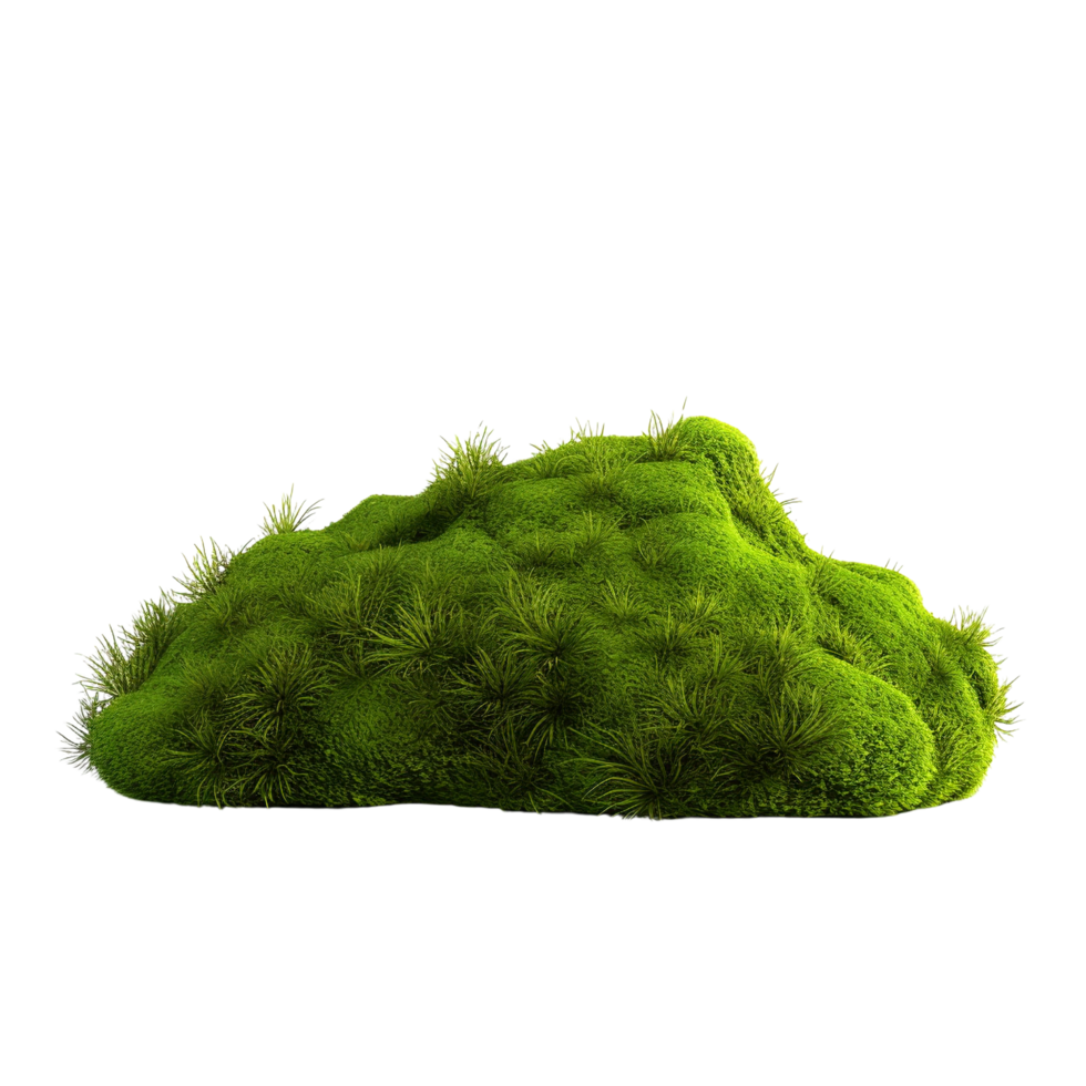 AI generated Green moss with grass clip art png