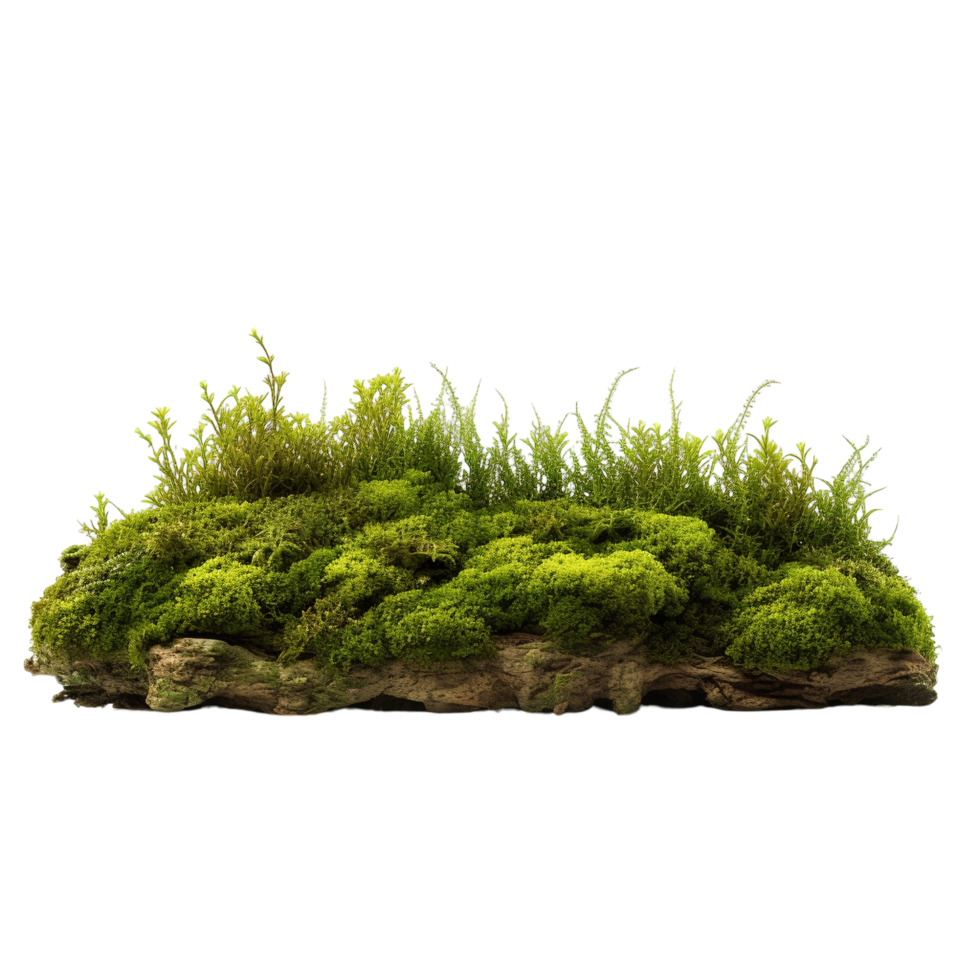 AI generated Green moss with grass clip art png
