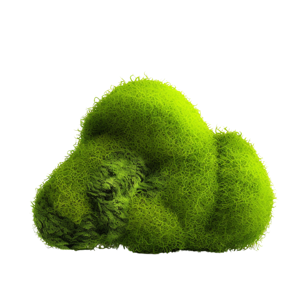 AI generated Green moss with grass clip art png