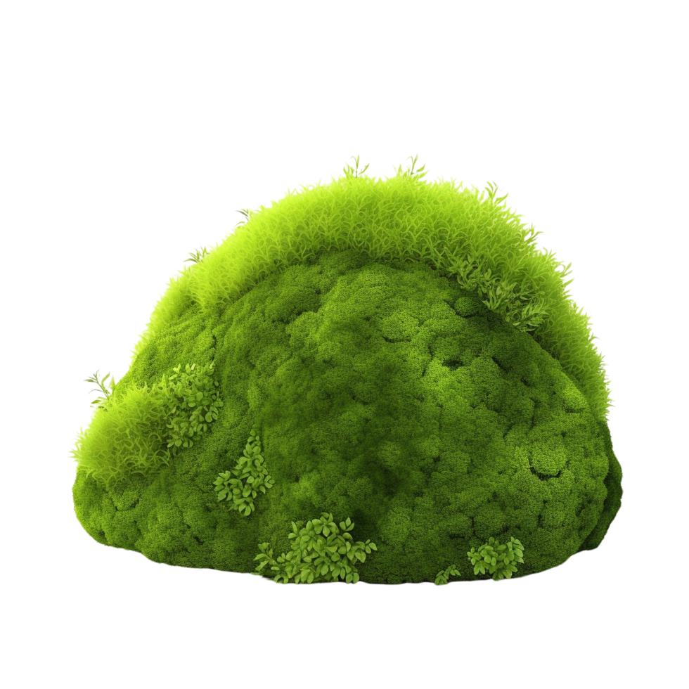 AI generated Green moss with grass clip art png