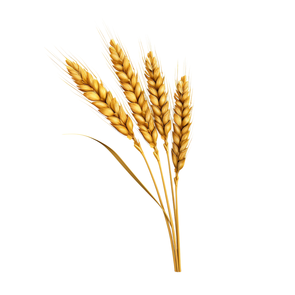 AI generated Golden wheat stalk clip art png