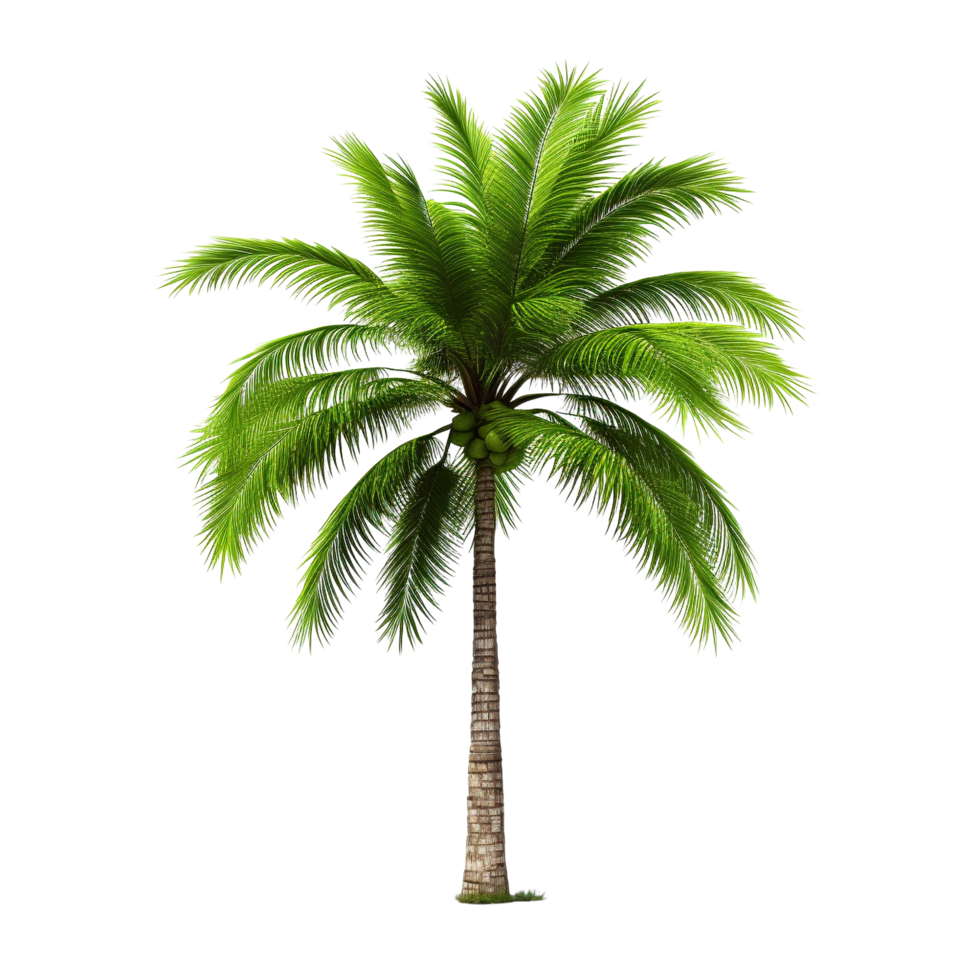 AI generated Green palm tree clip art png