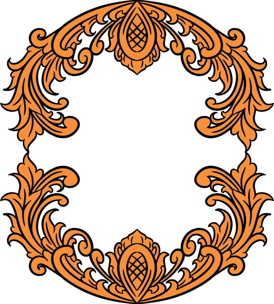 Luxury frame Ornament wedding decoration vector